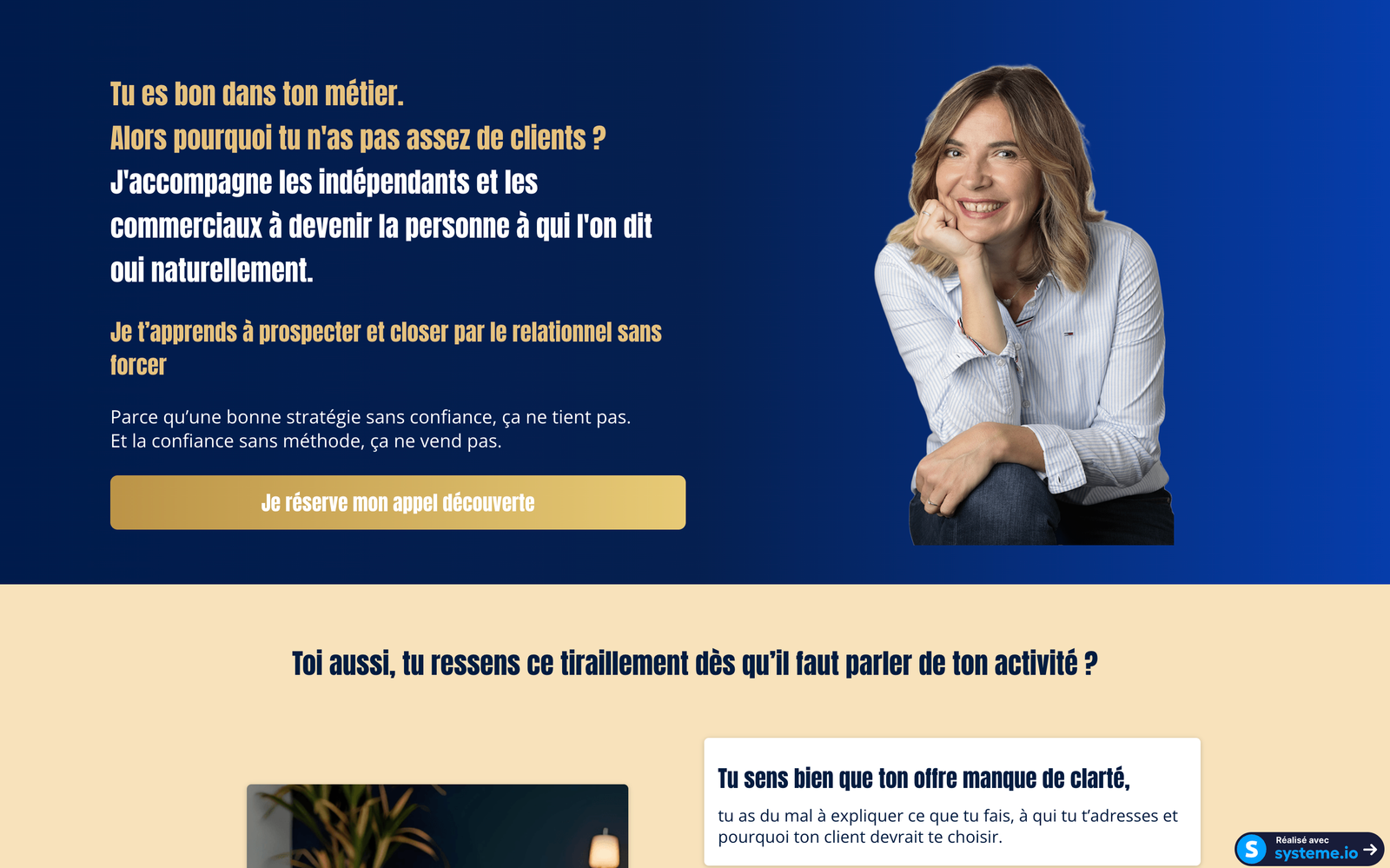 Mockup de la landing page LP Accompagnements pour Lara Porcher