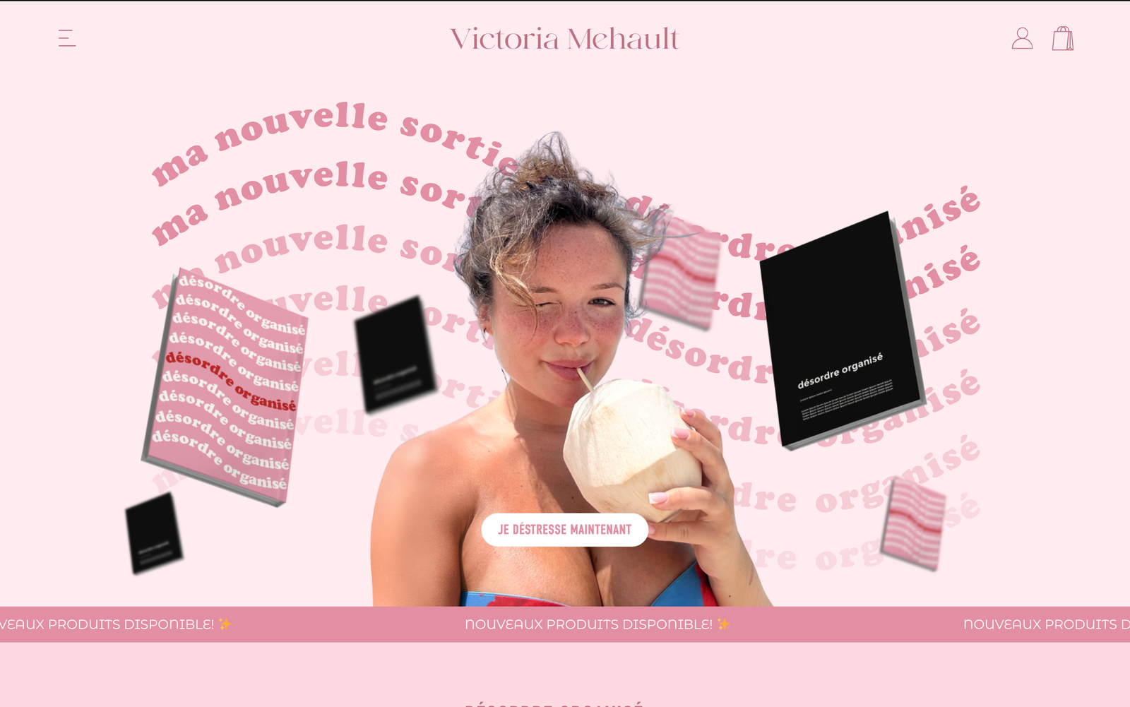 Mockup du site e-commerce Victoria Mehault
